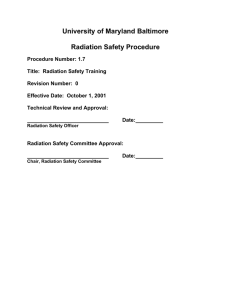 University of Maryland Baltimore Radiation Safety Procedure
