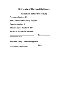 University of Maryland Baltimore Radiation Safety Procedure