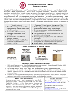 University of Massachusetts Amherst Asbestos Awareness