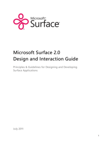 Microsoft Surface 2.0 Design and Interaction Guide
