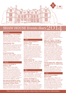 SHAW HOUSE Events diary - West Berkshire Council