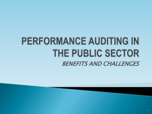 performance auditing in the public sector
