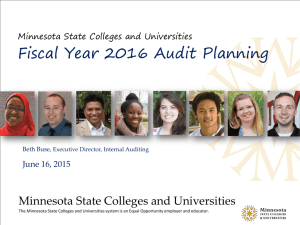 Fiscal Year 2016 Audit Planning - Minnesota State Colleges and