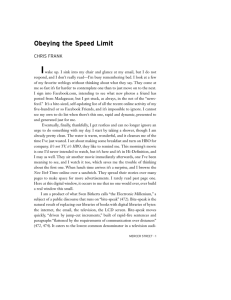 Obeying the Speed Limit - Expository Writing Program | New York
