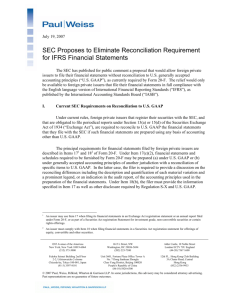 SEC Proposes to Eliminate Reconciliation Requirement for IFRS
