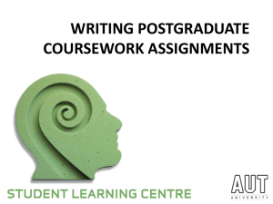 WRITING POSTGRADUATE COURSEWORK ASSIGNMENTS