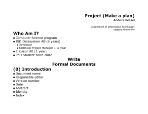 Project (Make a plan) Who Am I? Write Formal Documents (0