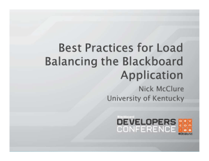 Best practices for load balancing the Blackboard application