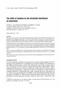 The effect of solvents on the ultraviolet absorbance of sunscreens