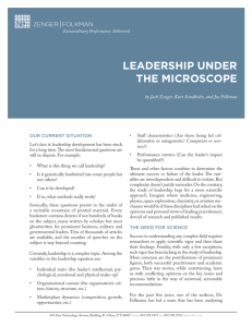 leadership under the microscope - The Leadership Innovations Team