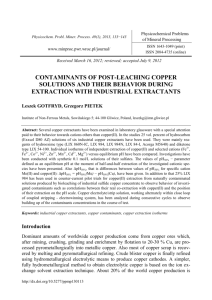 Contaminants of post-leaching copper solutions and their behavior