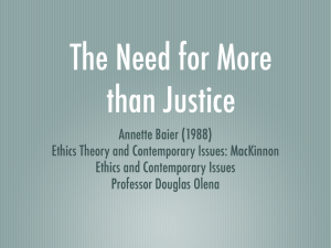 Annette Baier (1988) Ethics Theory and Contemporary Issues