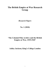 The Colonial Film Archive and the British Empire at War, 1939-1945