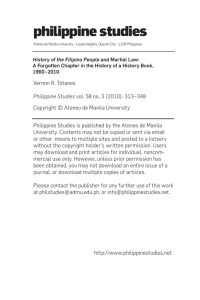 History of the Filipino People and Martial Law
