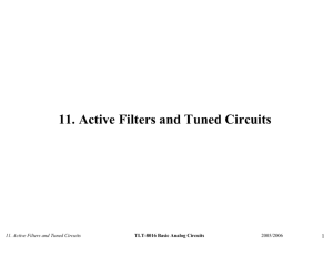 11. Active Filters and Tuned Circuits