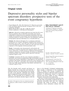 Depressive personality styles and bipolar spectrum disorders