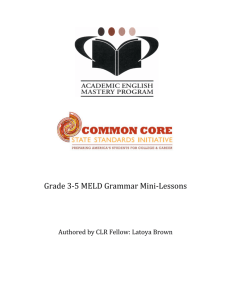 Grade 3‐5 MELD Grammar Mini‐Lessons