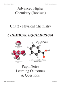 (Revised) Unit 2 - Physical Chemistry CHEMICAL EQUILIBRIUM