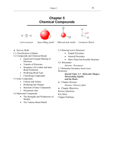 Chapter 5 Chemical Compounds - An Introduction to Chemistry