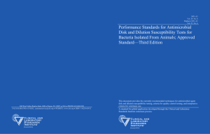 Performance Standards for Antimicrobial Disk Susceptibility Tests