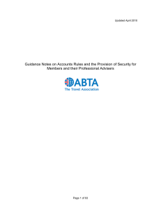 Guidance Notes on Accounts Rules and the Provision of Security for