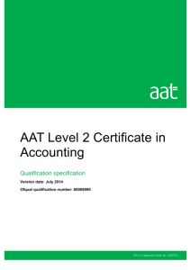 AAT Level 2 Certificate in Accounting