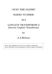Inverse Laplace Transforms