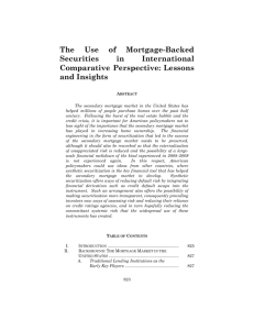 The Use of Mortgage-Backed Securities in International