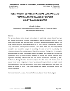 relationship between financial leverage and financial performance