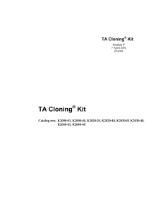 Invitrogen TA Cloning Kit