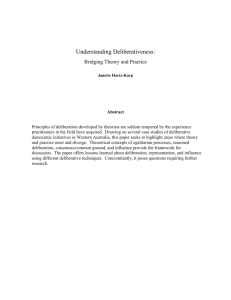 Understanding Deliberativeness - International Association for