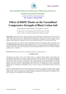 Effect of HDPE Plastic on the Unconfined Compressive