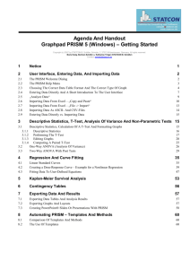 Graphpad PRISM - Agenda Training