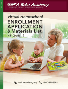 Virtual Homeschool Enrollment Application