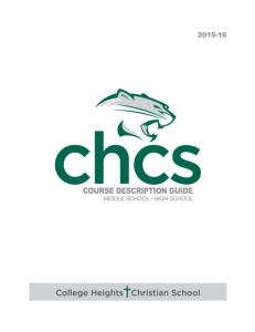 Course Description Booklet - College Heights Christian School