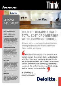 Lenovo ThinkPad Tablet Customer Case Study
