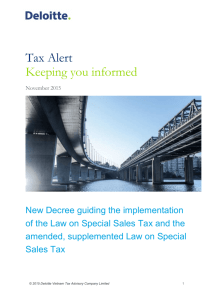 Deloitte Vietnam_Tax Alert_Update on New Decree on Special