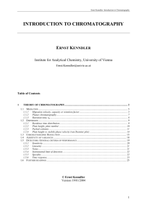 INTRODUCTION TO CHROMATOGRAPHY