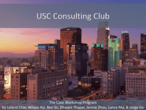 Workshop Agenda - USC Consulting Club