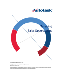 Managing Sales Opportunities