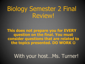 Biology Semester 2 Final Review!