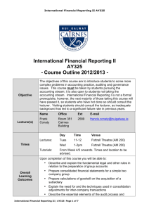 International Financial Reporting II AY325