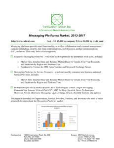 Messaging Platforms Market 2013-2017 Brochure