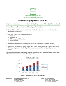 Instant Messaging Market, 2009-2013 Brochure