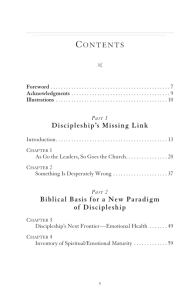 CONTENTS Discipleship's Missing Link Biblical Basis