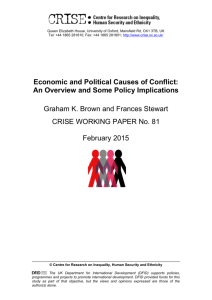 Economic and Political Causes of Conflict: An Overview and Some