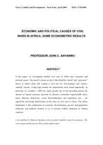 economic and political causes of civil wars in africa: some