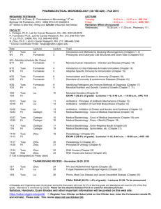 PHARMACEUTICAL MICROBIOLOGY (30:158:420) – Fall 2015