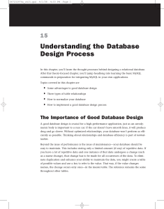 Understanding the Database Design Process