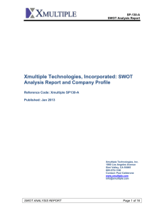 Xmultiple Technologies, Incorporated: SWOT Analysis Report and